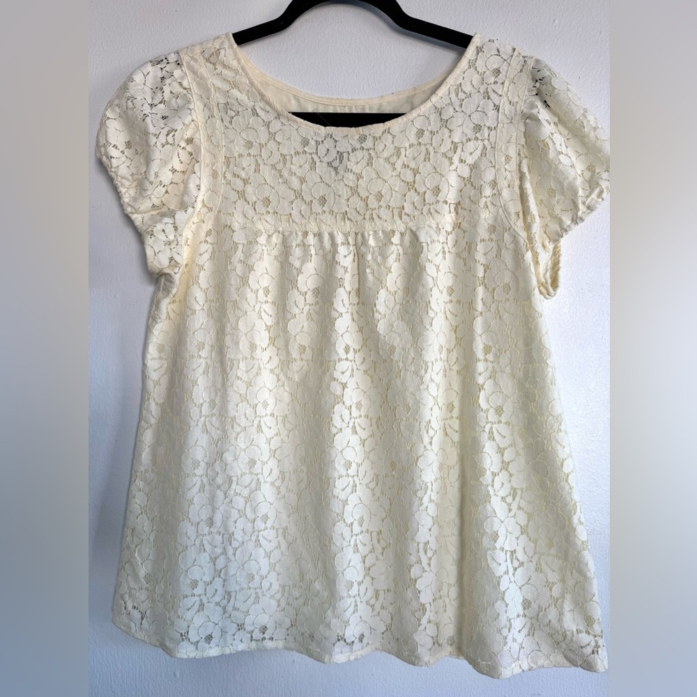 Sanctuary Ivory Lace Top (Size L)